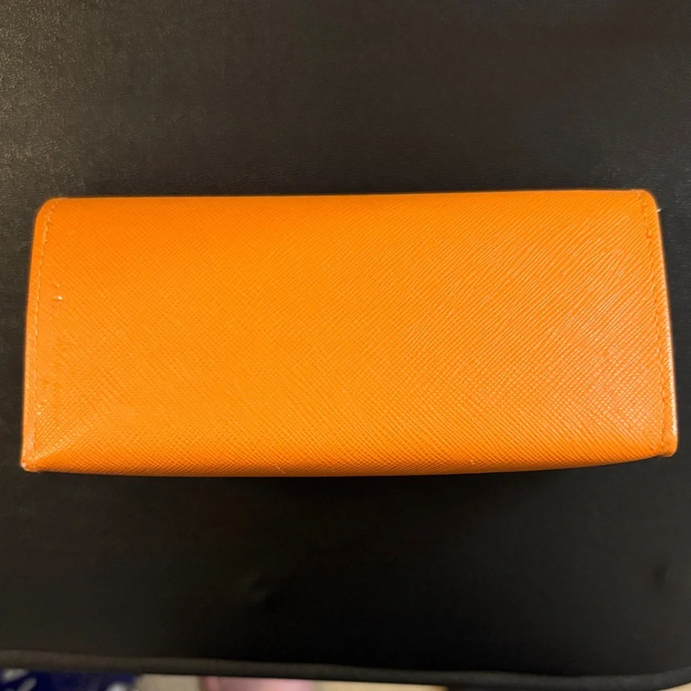 Tory Burch Bright Orange Glass Case, GOOD Condition